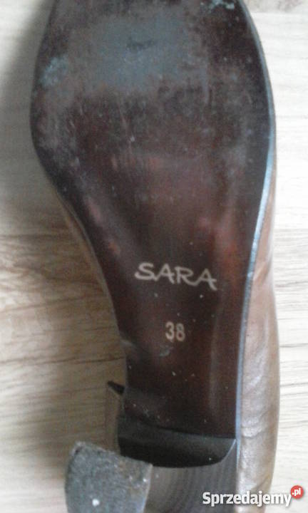Buty czółenka skórzane damskie rozmiar 38 brązowy/beżowy Polkowice