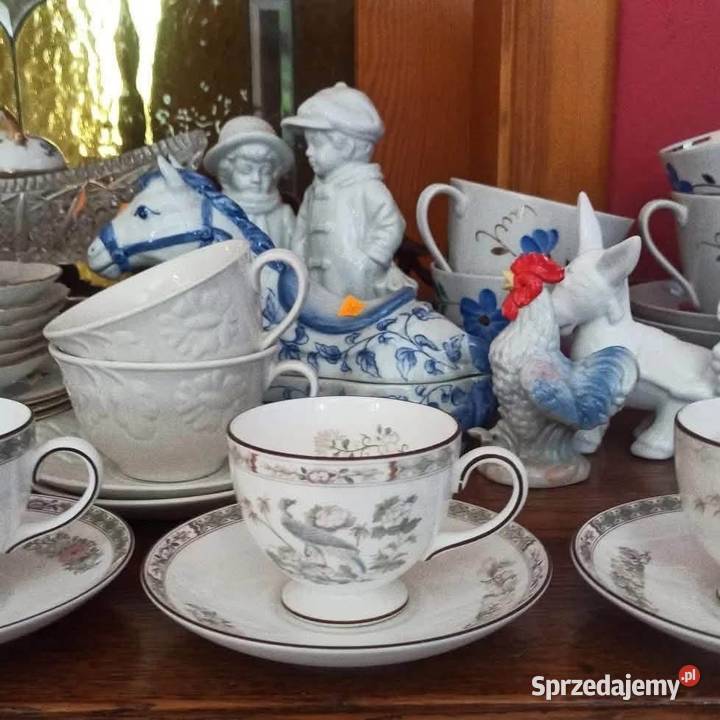 Pawie Filiżanka Wedgwood Kutani Crane Made in Porcelana i szkło Gdańsk