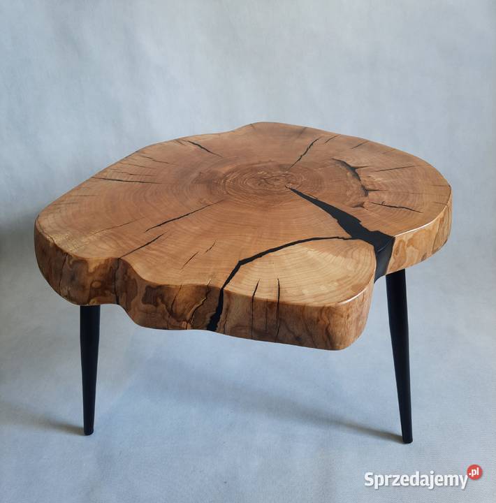 Stolik kawowy plaster drewna loft industrial