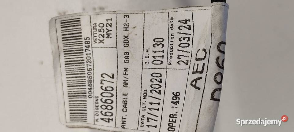 OPEL MOVANO FIAT DUCATO WIĄZKA ANTENY 46860672 dolnośląskie