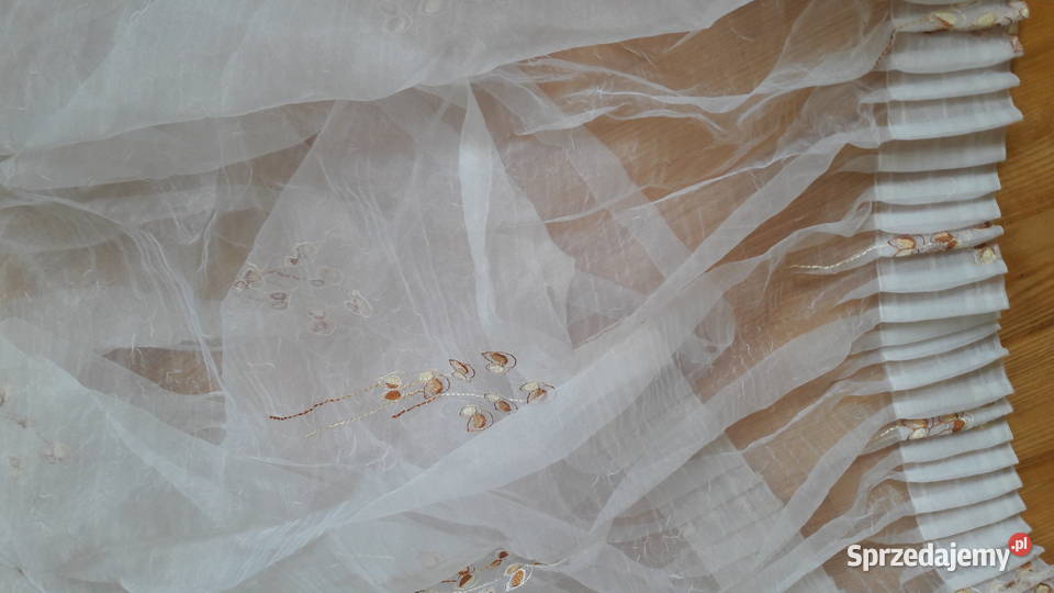 Organza kresz biała haft szer 190 102 wys biały Wystrój okien Radom