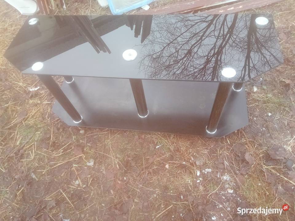 Stolik szklany czarny RTV pod telewizor Czernikowo