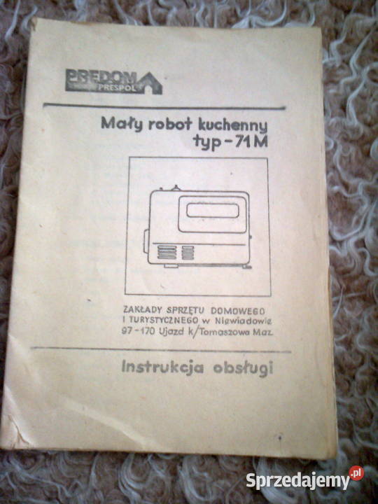 instrukcja; robot; mikser; 71M; PREDOM; PRESPOL są przepisy