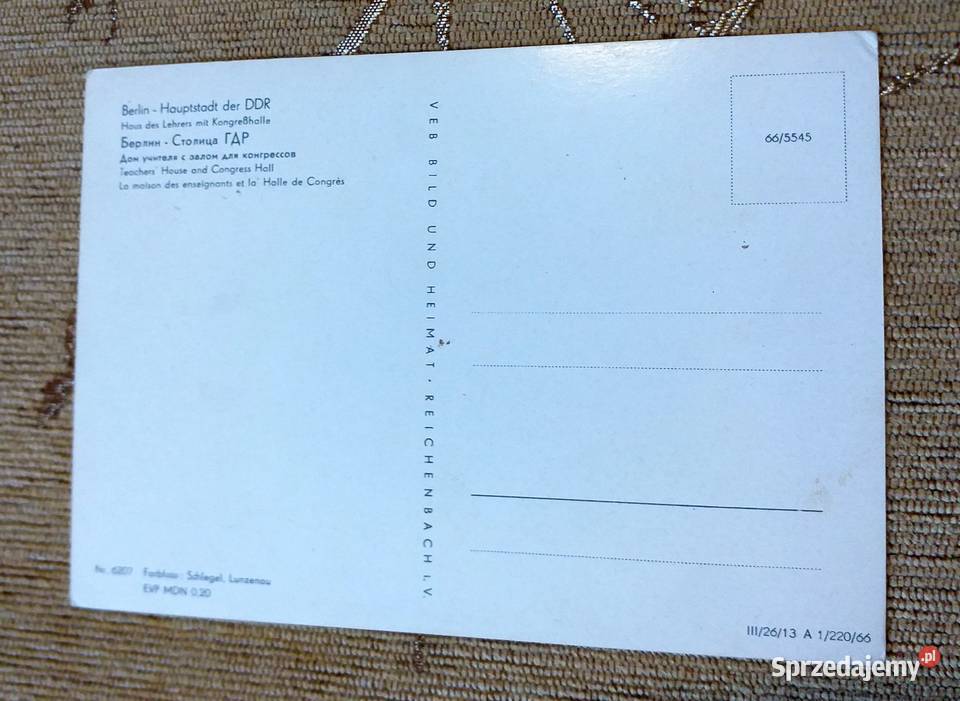 BERLIN WIDOK NA DOM NAUCZYCIELA I SALE Pocztówki i karty telefoniczne Piszczac