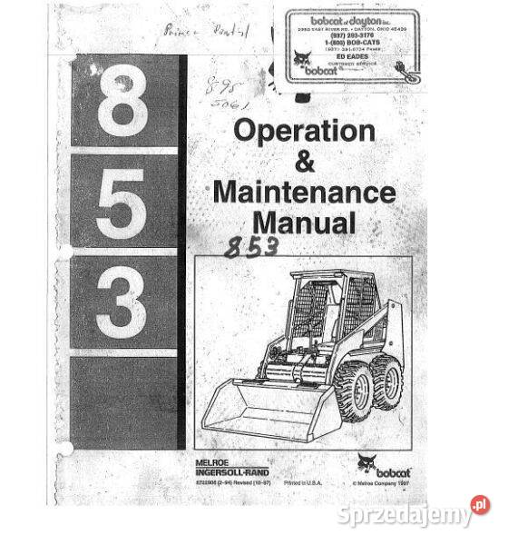 BOBCAT 853 instrukcja DTR książka wysyłka Kielce