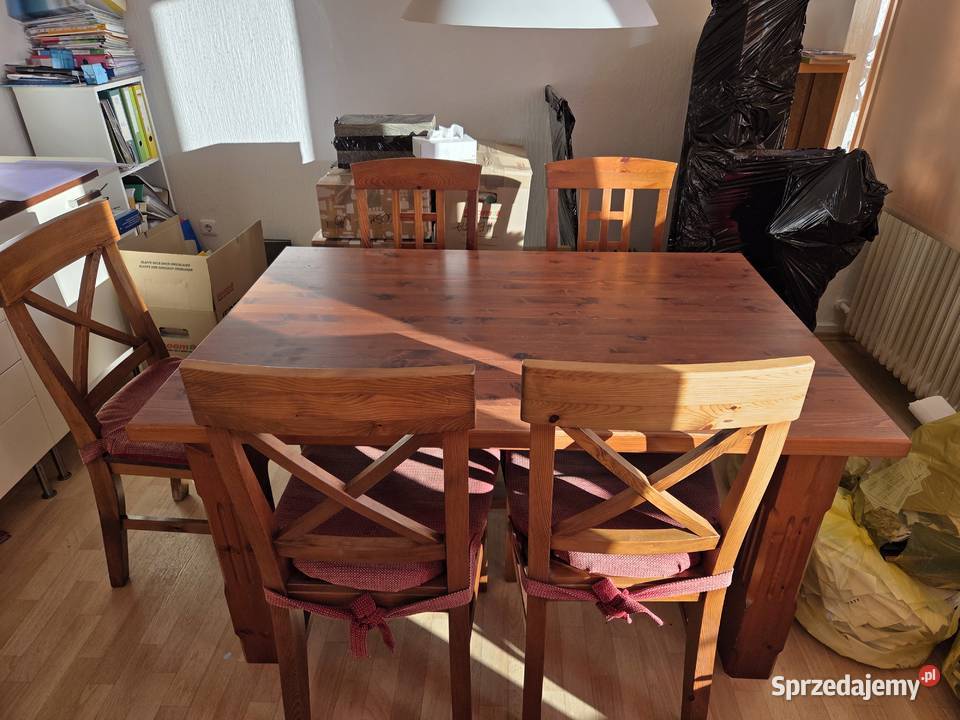 Drewniany stół jadalniany i 5 krzeseł Stoły z krzesłami sprzedam