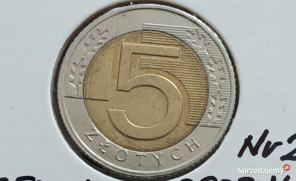 5 Złotych 2020 r 2 błąd mennicy Destrukt Konin sprzedam