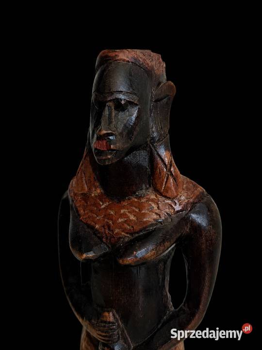 Afrykańska rzeźba z hebanu Kobieta z ludu Himba Poddębice