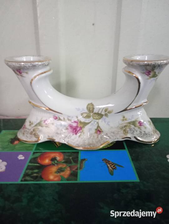 Wazonik Dzbanek Świecznik Serwetnik w różyczki z Zielona Góra