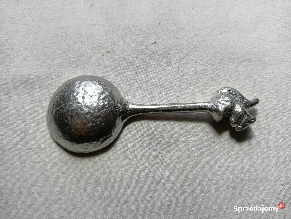 Łyżeczka do soli stara angielska z wiewiórkąX182 Antyki