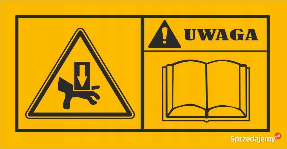 Naklejka ostrzegawcza uwaga instrukcję Kamionna sprzedam