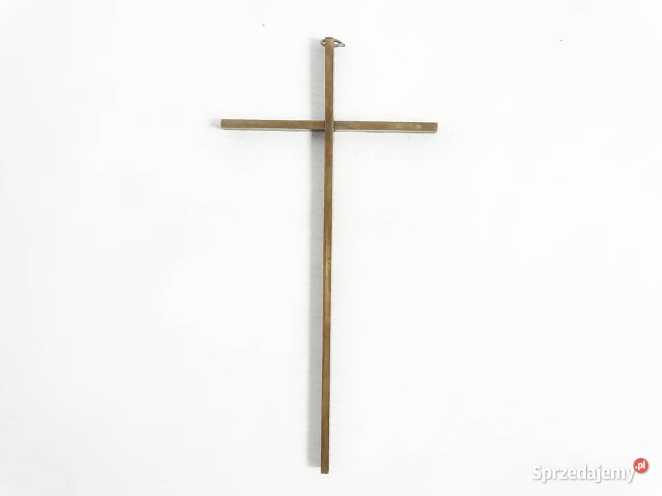 Mosiężny krzyż ścienny wiszący minimalistyczny Numizmatyka Biłgoraj sprzedam