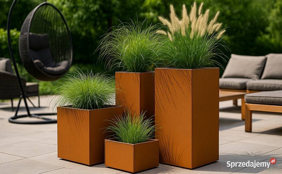 Wysokie donice ogrodowe ze stali Corten kujawsko-pomorskie Toruń