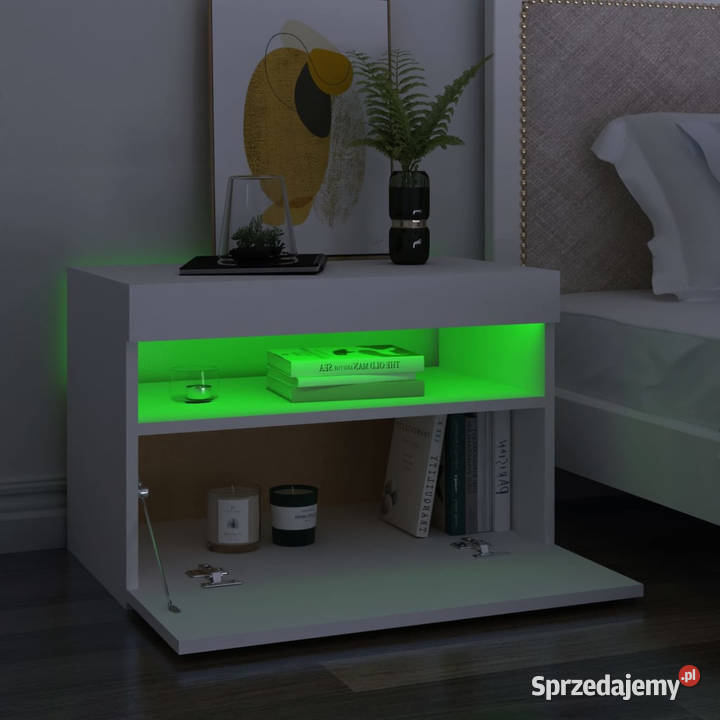 Szafka nocna z oświetleniem LED biała 60x35x40 Warszawa