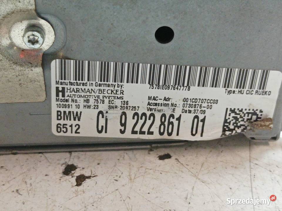 RADIO FABRYCZNE NAWIGACJA 922286101 Bmw Seria 3 Sprzęt audio fabryczny