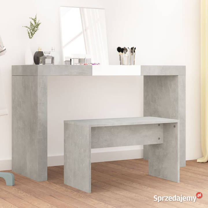 Stołek do toaletki szarość betonu 70x35x45 Pozostałe Warszawa