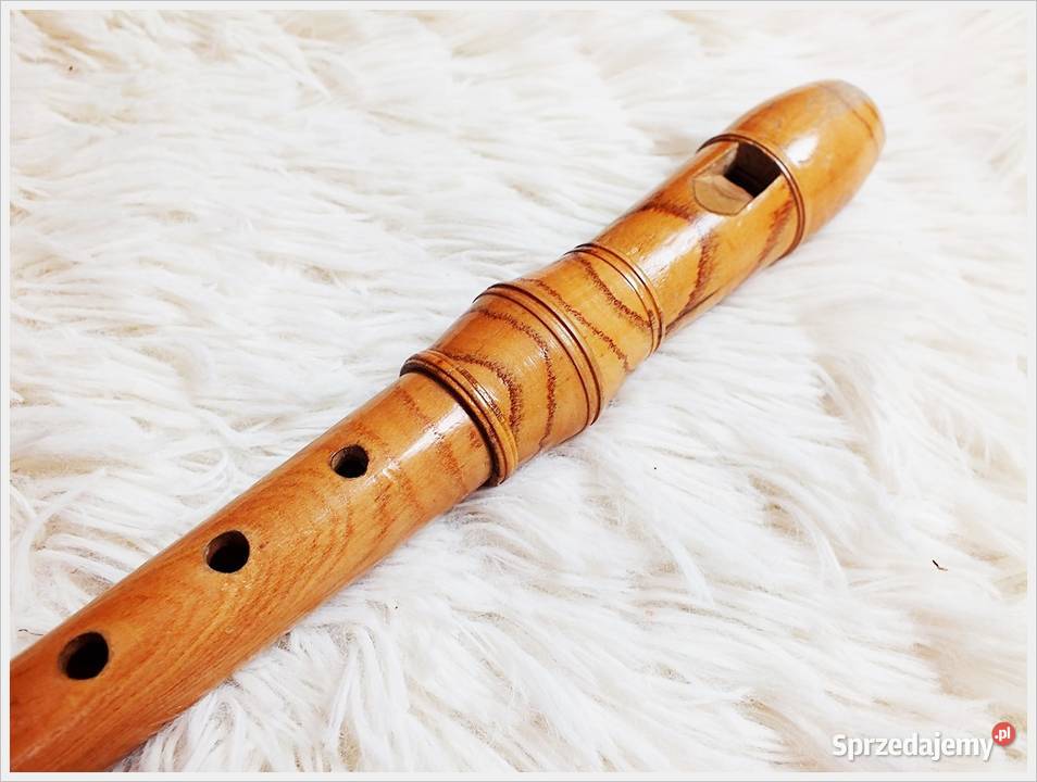 Stary flet prosty drewniany jasne drewno Zabytek Instrumenty dęte Żary sprzedam