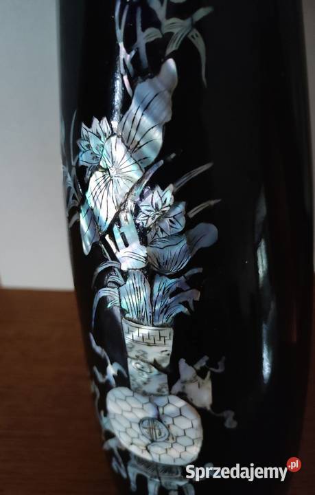 wazon z laki antyk inkrustowany masą perłową Kielce sprzedam