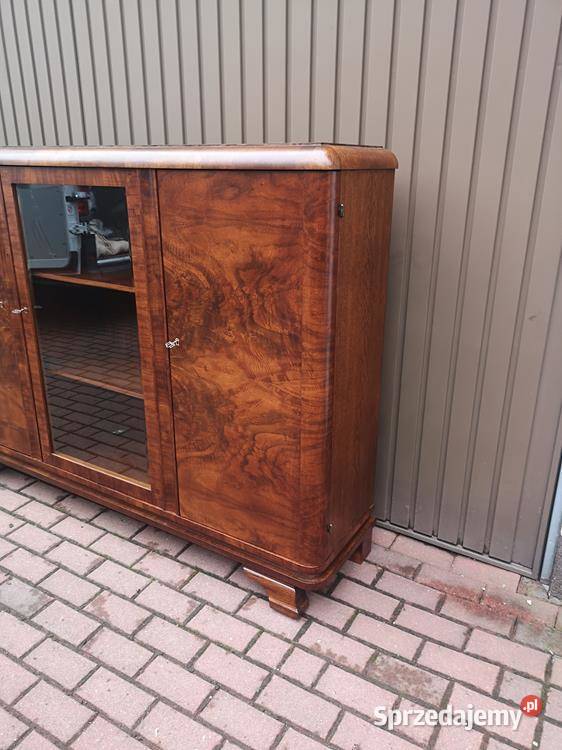 Biblioteka Witryna ARTDECO Orzech Zgrabna Stara wielkopolskie