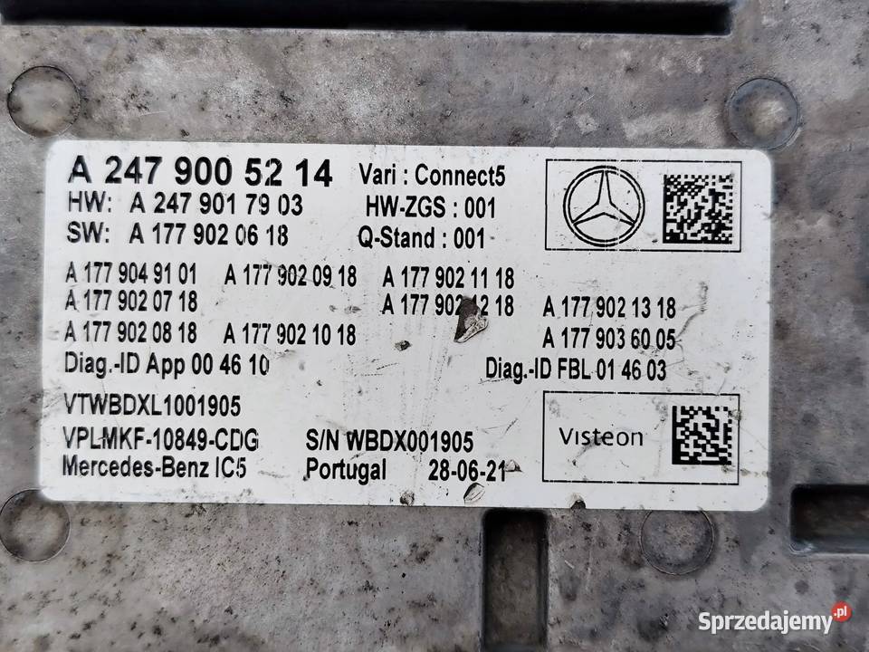 STEROWNIK MODUŁ LICZNIKA MERCEDES A247 W247 W118