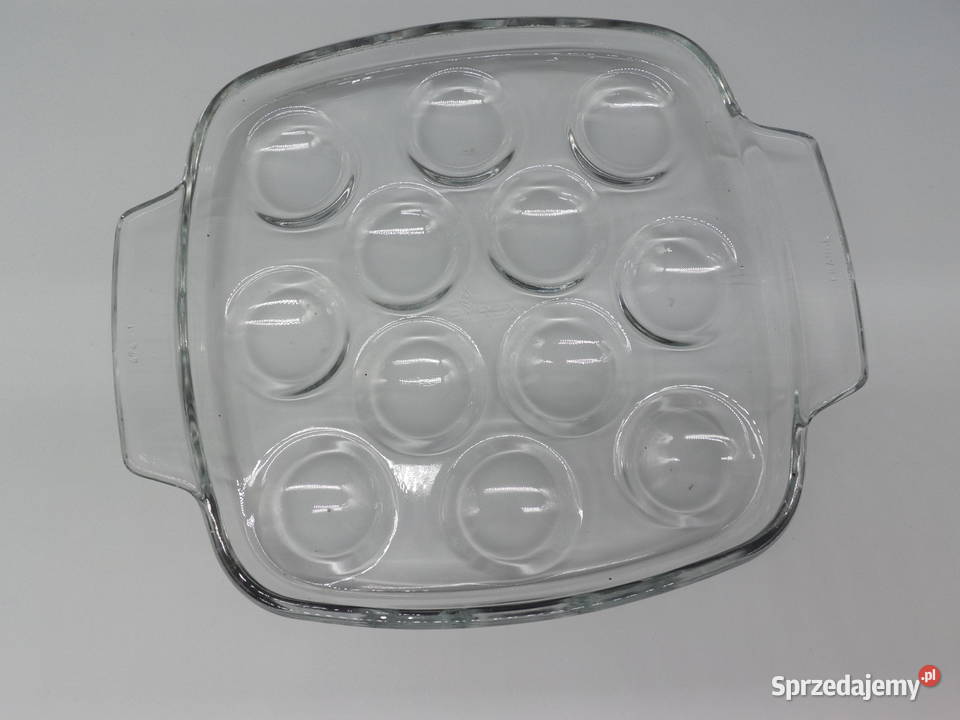 Szklane naczynie do ślimaków PYREX France Porcelana i szkło wielkopolskie Raszków