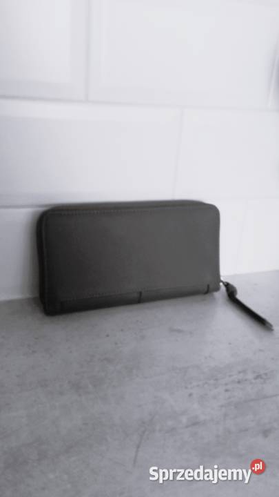 Szary duży portfel z przegródkami Warszawa