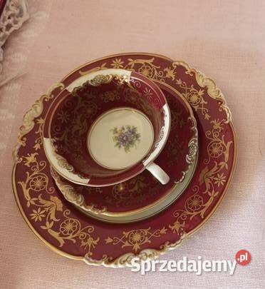 Filiżanka z talerzykiem Koningl pn Tettau Import Gdańsk