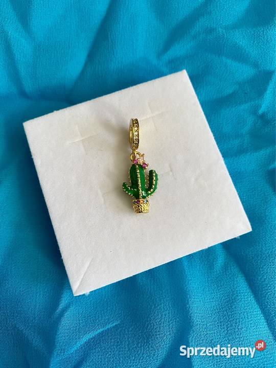 nowa pozłacana zawieszka charms beads kaktus w Gdynia