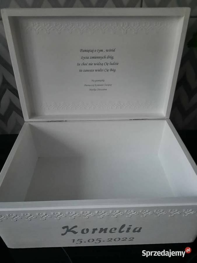 Kuferek Komunia hostia 3D personalizowany opolskie Kędzierzyn-Koźle