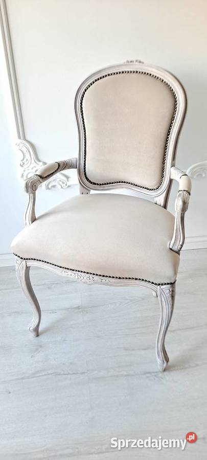 Stylowy patynowany fotel Ludwik Shabby Chic Szczecin