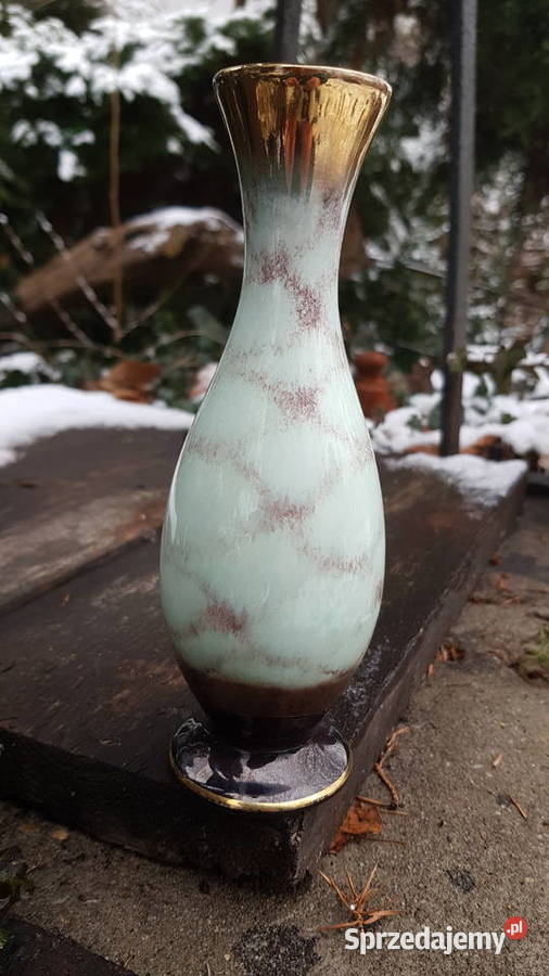 Mały wazonik Niemcy lata 60 Porcelana i szkło Myszków