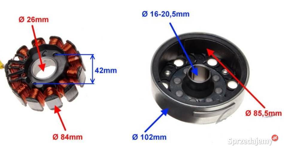 STATOR ISKROWNIK KOŁO MAGNESO DO PIAGGIO FLY 125 Wąchock