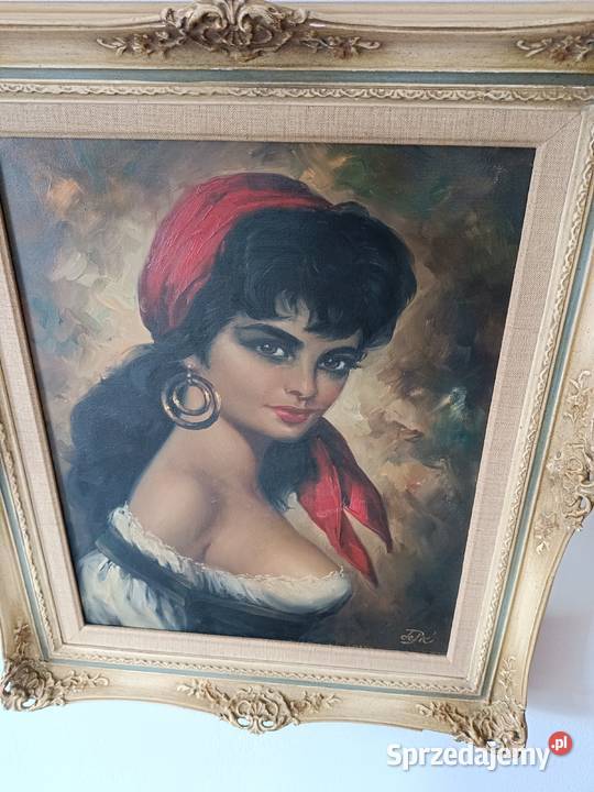 Obraz olejny na płótnie w ramie Cyganka Lipno