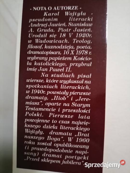 Karol Wojtyła książki sztuka podręczniki szkolne Warszawa