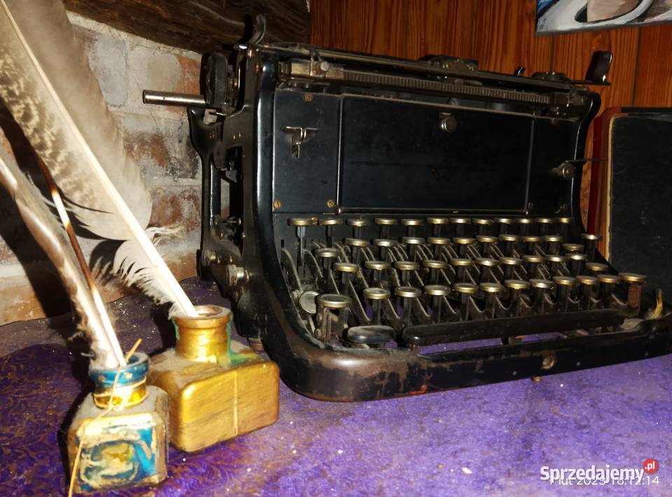 Maszyna do pisania i 2 kałamarze Antyki Gniewoszyce