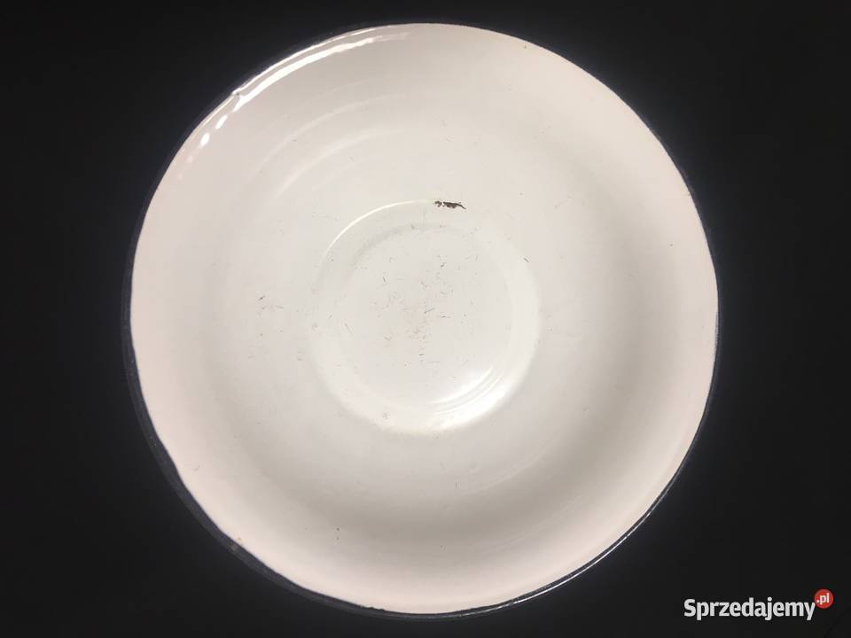 Miska biała metalowa 32 PRL biały zachodniopomorskie Kołobrzeg