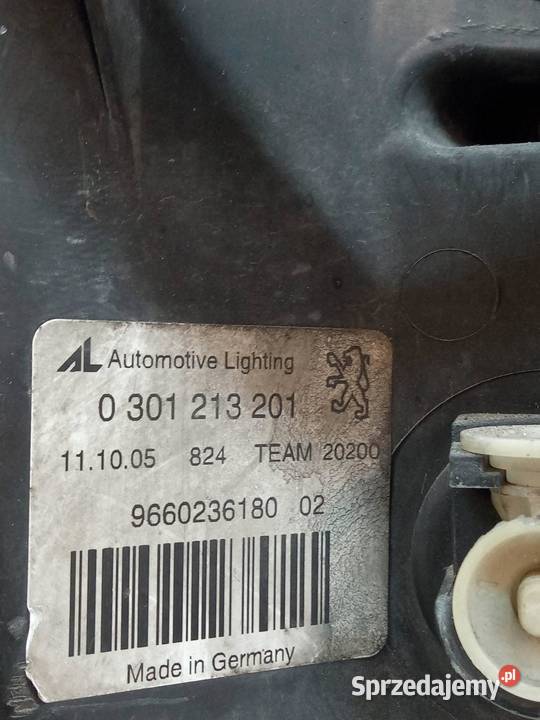 LAMPA PRZÓD LEWA EU 9660236180 Peugeot 407 I