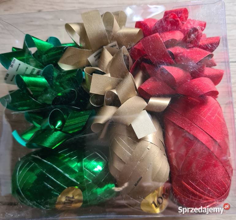 Zestaw do pakowania prezentów wstążki kokardki Boże Narodzenie