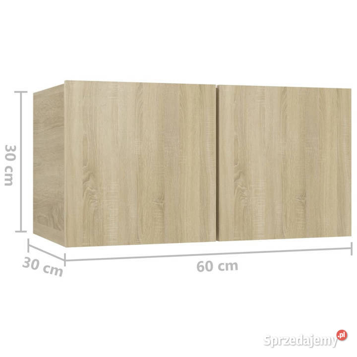 Szafki wiszące pod TV dąb sonoma 60x30x30