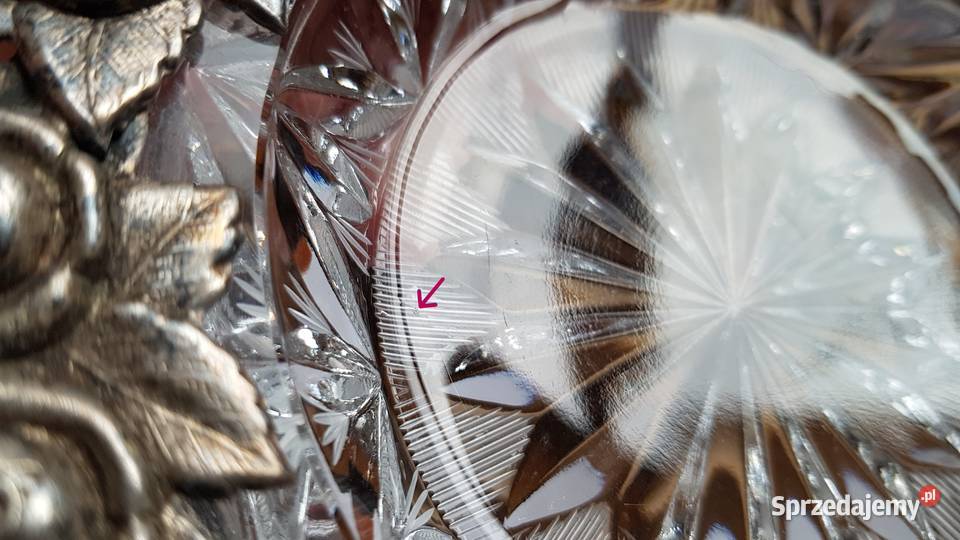 Kryształowa platerowana popielniczka popielnica śląskie Dąbrowa Górnicza