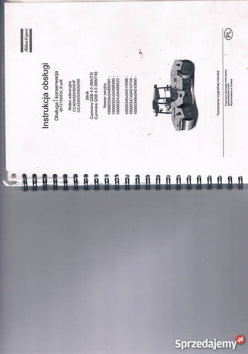 Instrukcja obsługi DTR walec ATLAS CC424524624HF Rok produkcji 2014 Walce Walce Brzesko
