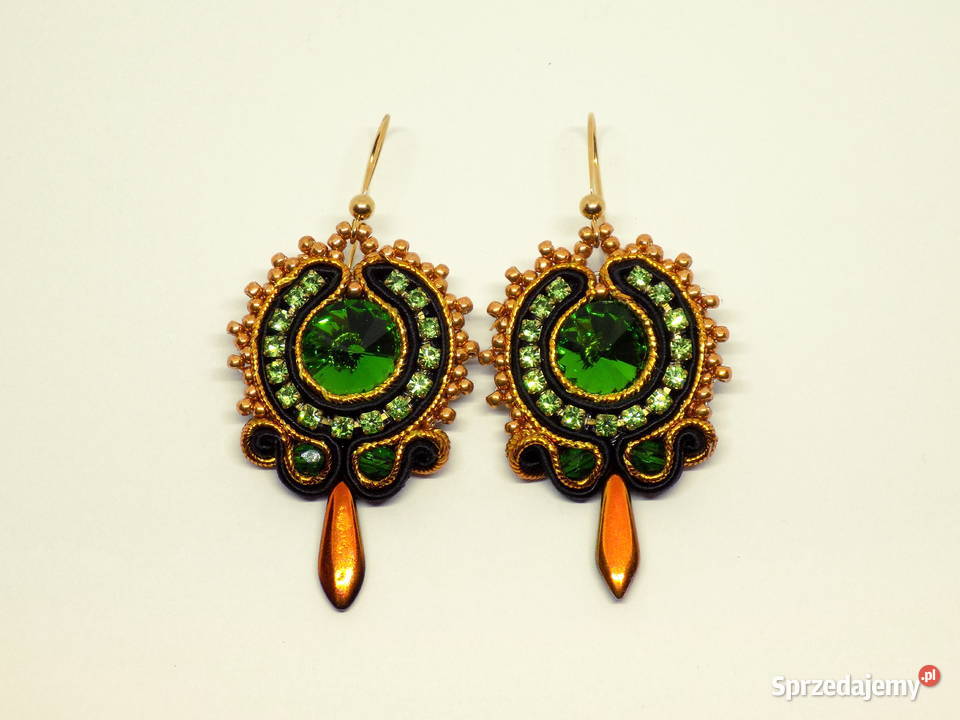 ZIELONE KOLCZYKI Z TAŚMĄ CYRKONIOWĄ SUTASZ mazowieckie Warszawa