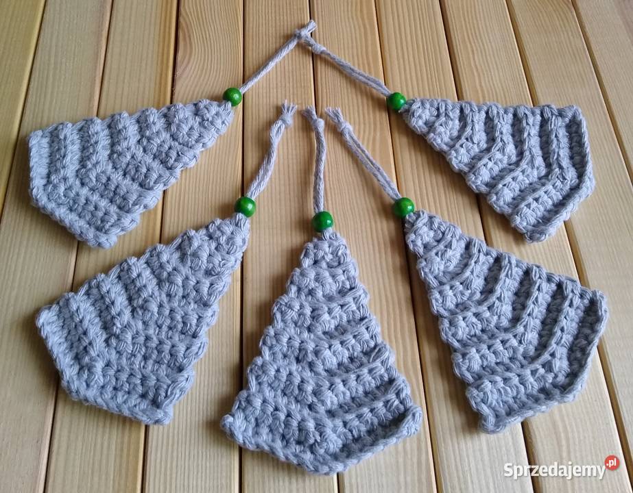 Set Of 5 Choinka ze sznurka Crochet Ornaments pomorskie Gdańsk sprzedam
