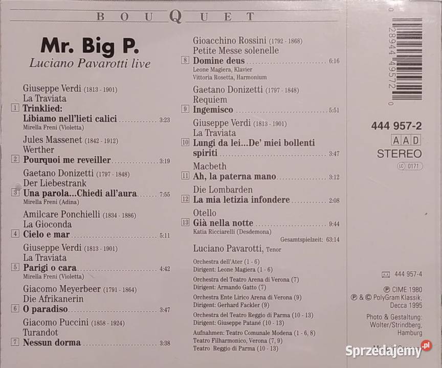 1980 Luciano Pavarotti Mr Big P Bouquet wydanie Pozostałe Muzyka Kielce