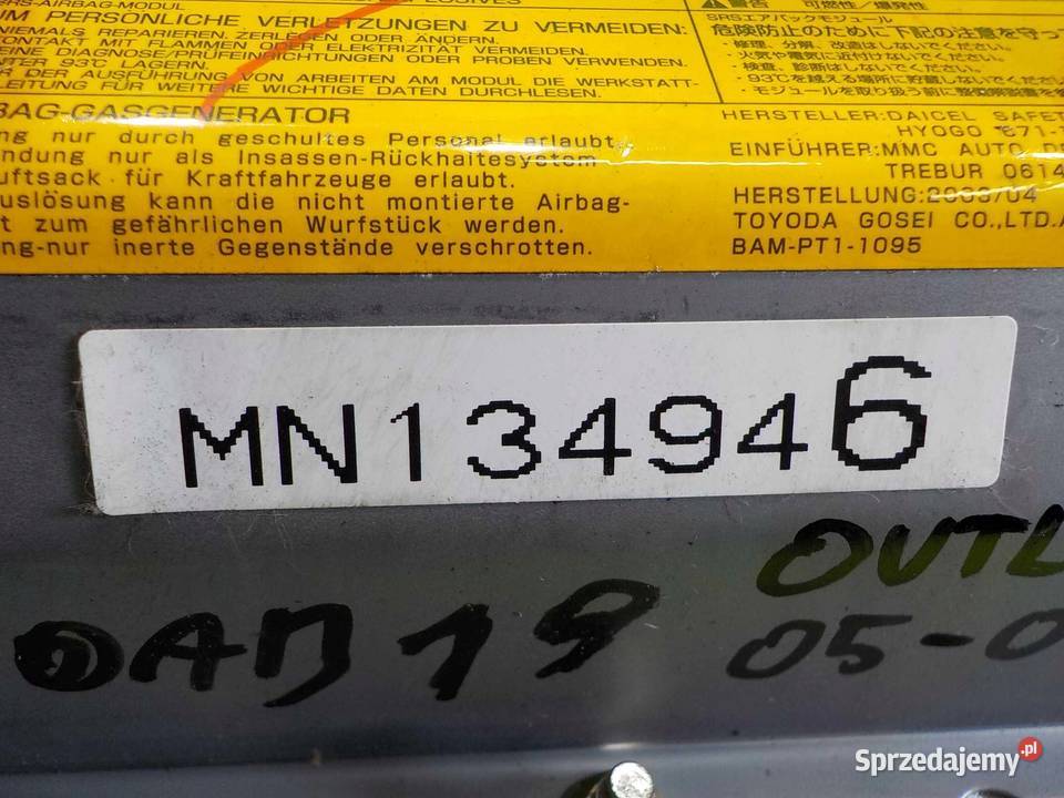 MITSUBISHI OUTLANDER I 05r AIRBAG poduszka mazowieckie Suków