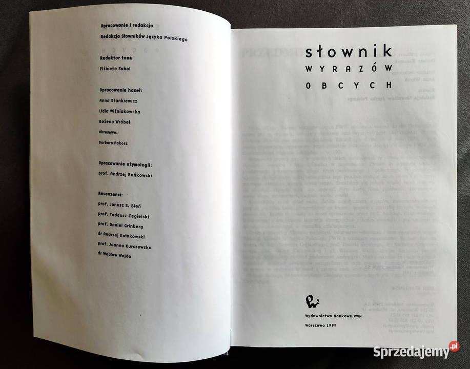 Słownik wyrazów obcych Elżbieta Sobol red 1999 Książki naukowe i popularnonaukowe Lublin