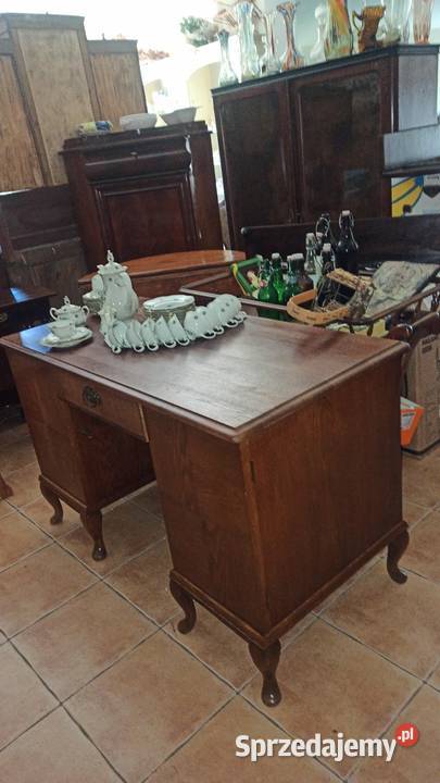 Biurko dębowe dwustronne z pólką i 4 szufladzami Antyki, Sztuka, Kolekcje Gdańsk