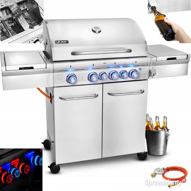 Grill gazowy Ogrodowy ŻELIWNY nierdzewny 42 Yoer Balice