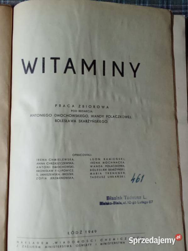 Witaminy 1949 Dmochowski Polaczkowa Skarzyński
