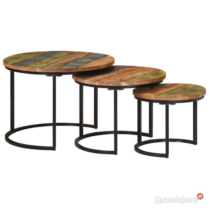 Stoliki wsuwane pod siebie 3 lite drewno z Warszawa